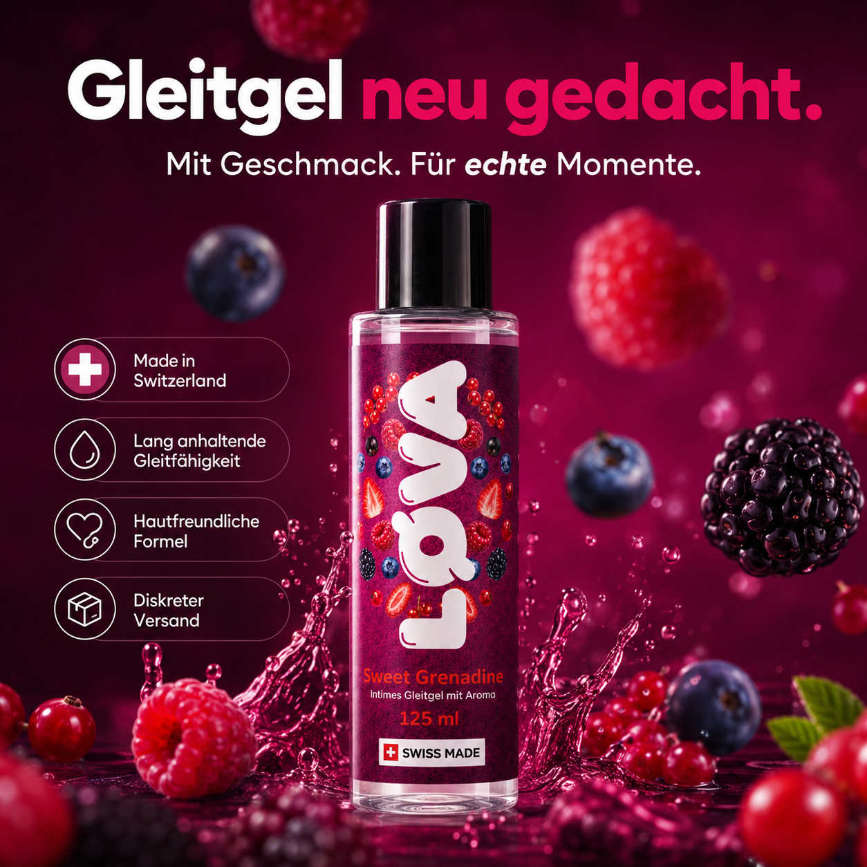 LØVA Gleitgel Sweet Grenadine -125ml