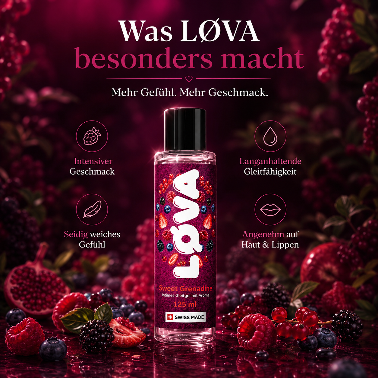 LØVA Gleitgel Sweet Grenadine -125ml